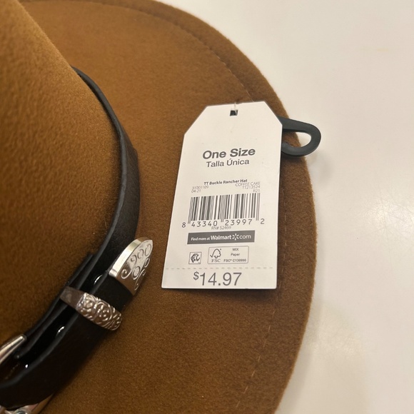 Women's Time and Tru Hat One Size Adjustable Fedora Soft Felt Wide Brim - Picture 4 of 7